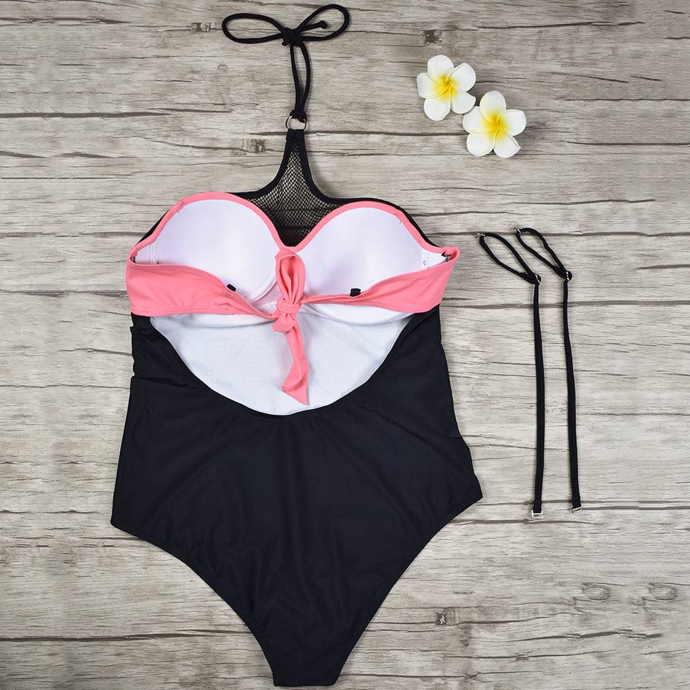 Цял бански ''Dark Pink Dash'' в розово с оформящи чашки.