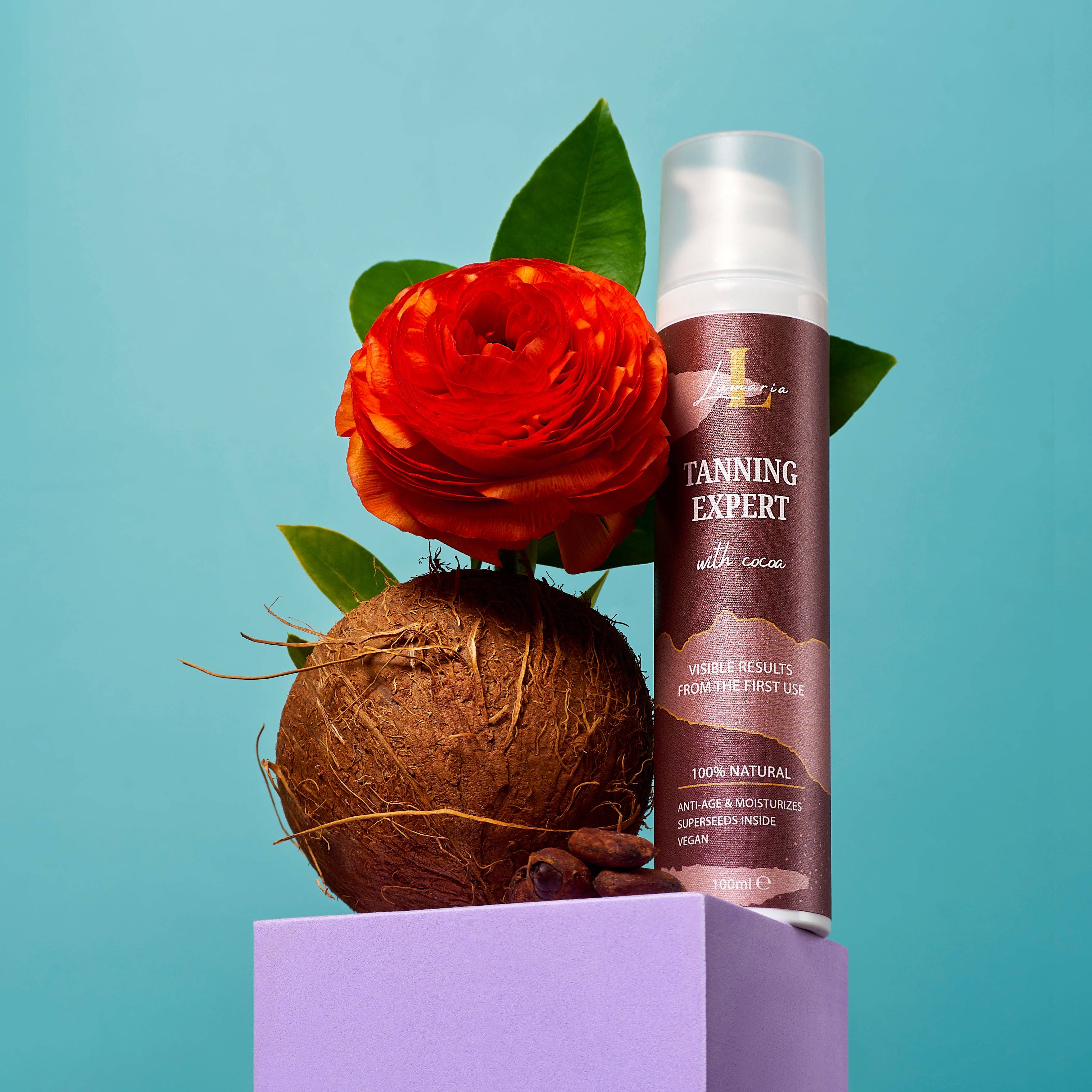 100% натурално олио за тен с какао, макадамия, жожоба и др..